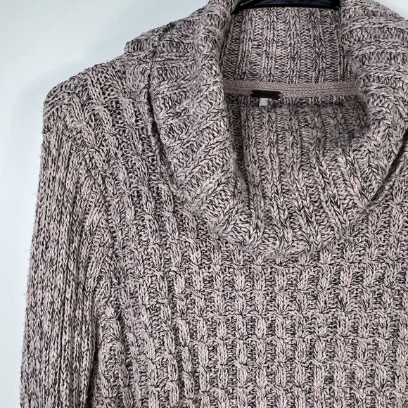 Free People Twisted Marled Cable Tneck in Ballet Combo Chunky Women’s Large - Picture 2 of 6